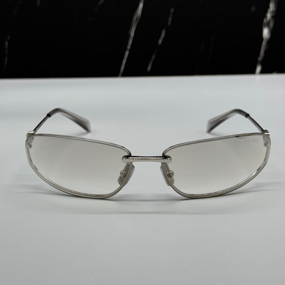 NEW SMU A50 1BC8H1 MIU MIU SILVER GREY MUA50S 1BC8H1 SHIELD WOMEN SUNGLASSES main image 8